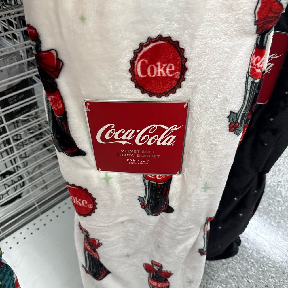 Coca Cola throw blanket White and Red